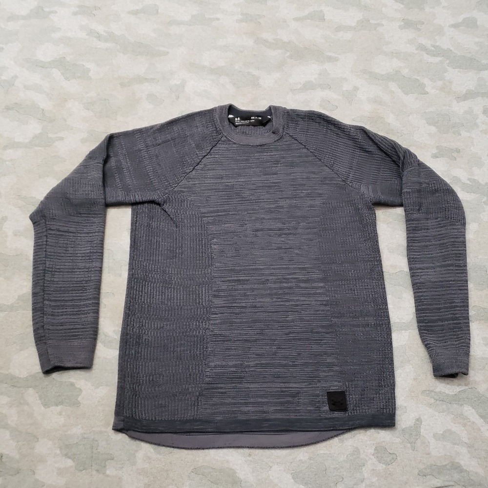 Under Armour Sweatshirt Womens Small Gray Fitted Pullover Long Sleeve
